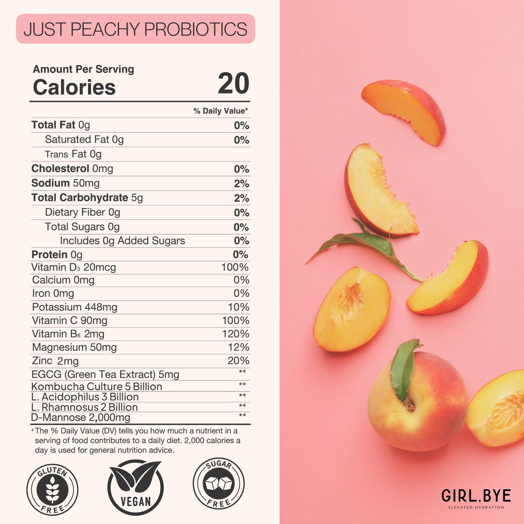 Just Peachy Feminine Probiotics & UTI Defense Drink Mix